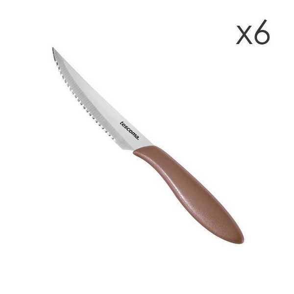 К-т ножове за стек 6 бр., Tescoma Presto, кафяв 12 cm